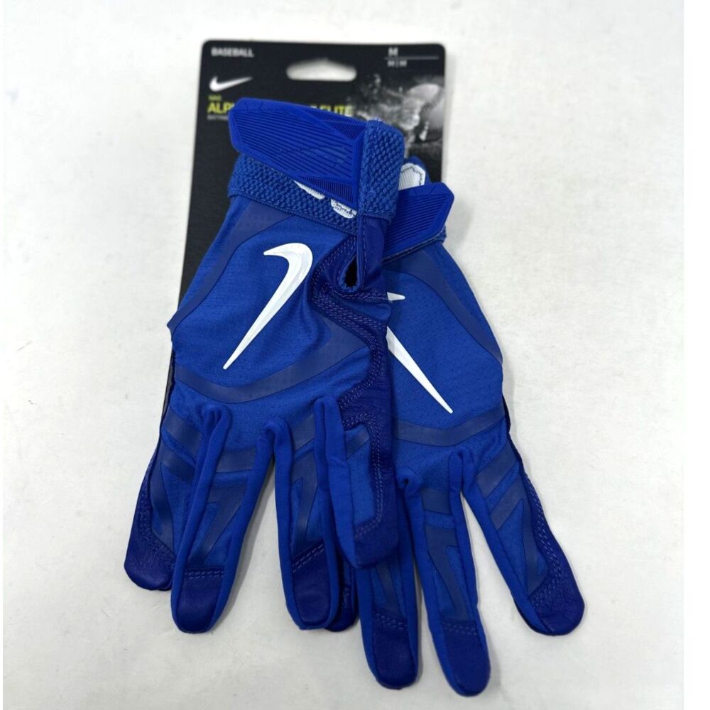 Nike Alpha Huarache Elite Baseball Batting blue Gloves Men Medium CV0696-468